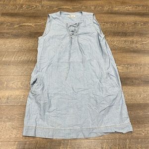 madewell chambray lace up dress